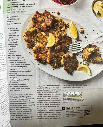 Butter bean and courgette fritter