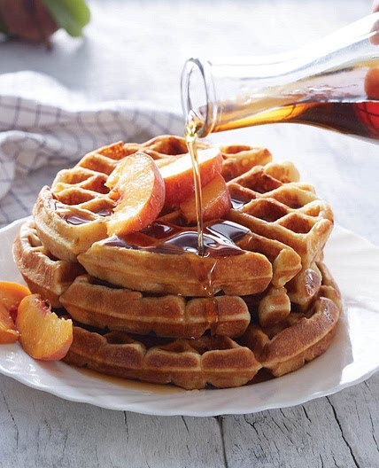 Buttermilk Peach Waffles