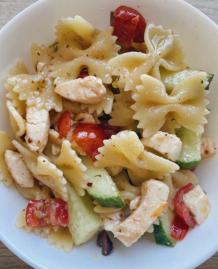 Pasta Salad with Cucumber, Tomato and Mozzarella