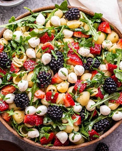 Berry Pesto Pasta Salad