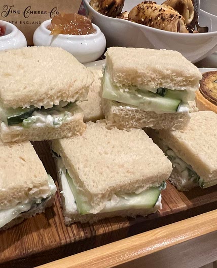 Cucumber Tea Sandwiches with fresh green onion