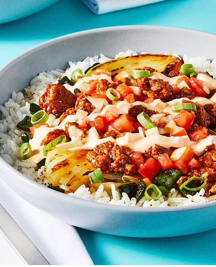 Saucy Pork Burrito Bowls