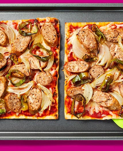 Sheet Pan Sausage & Pepper Flatbreads