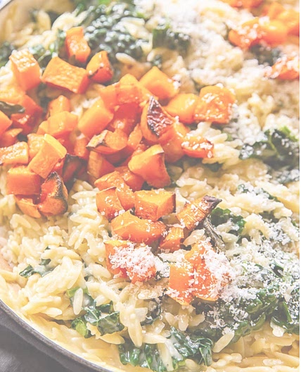 Creamy Orzo Pasta with Roasted Butternut Squash