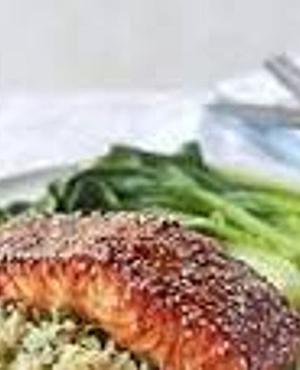 Sticky teriyaki salmon rice