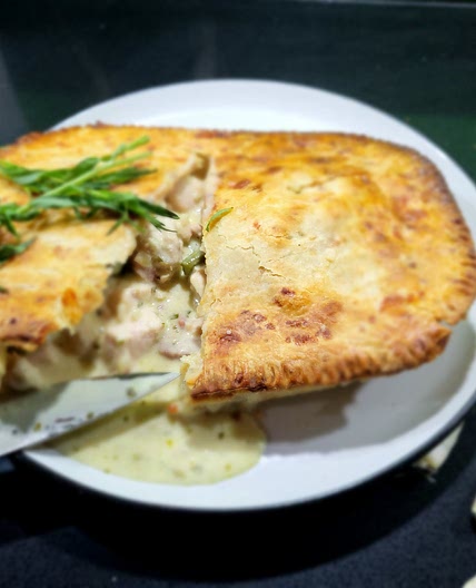Chicken and Asparagus cheese pastry pie