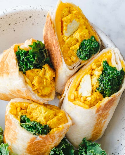 Vegan High-Protein Tofu Scramble Breakfast Burrito