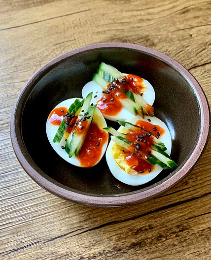 Spicy Eggs with Korean Hot Sauce