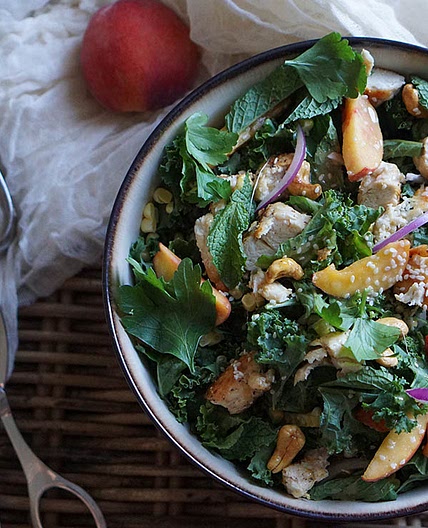 Republique’s Summer Peach and Tahini Salad
