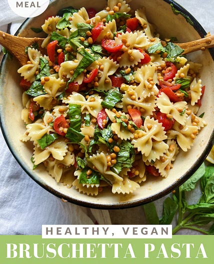 Lentil Bruschetta Pasta Salad