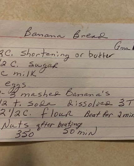 Grandma Donna’s Banana Bread