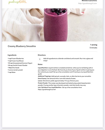Creamy Blueberry Smoothie 