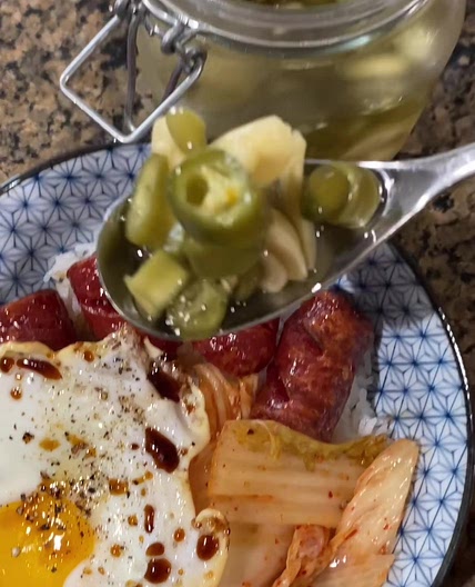 Pickled Serrano chili’s and garlic recipe