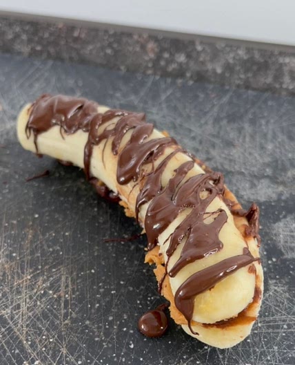 Snickers style banan sandwich