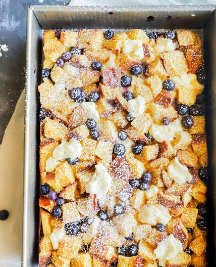 Blueberry Cream Cheese French Toast Casserole