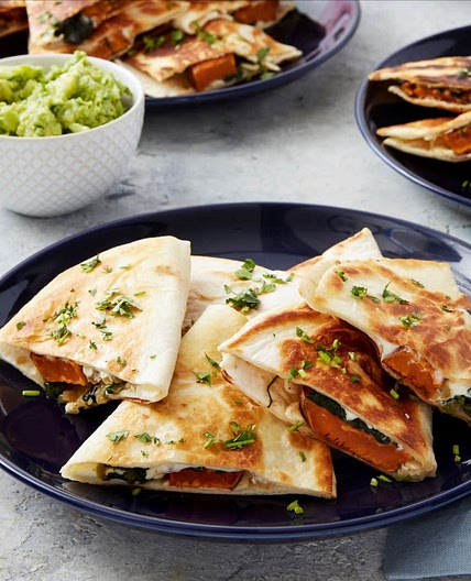 Spinach and Sweet Potato Quesadillas 