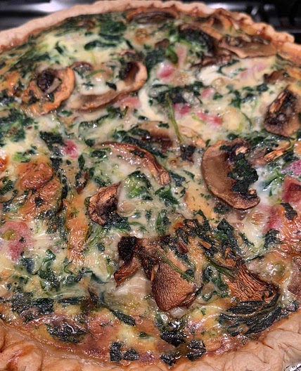 Spinach and Mushroom Quiche
