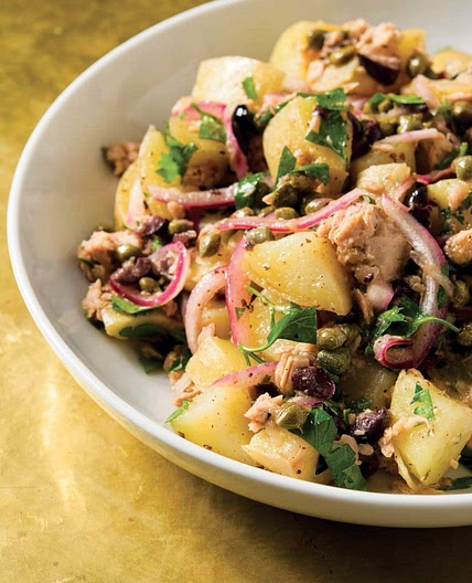 Potato Salad with Capers, Olives and Olive Oil Tuna