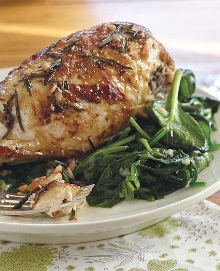 Rosemary Chicken with Garlicy Spinach