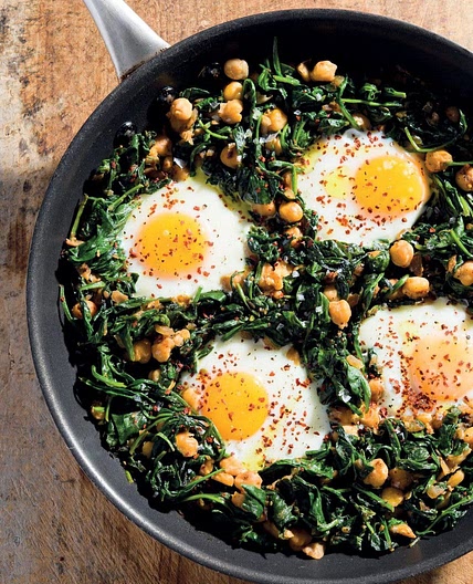 Eggs with Chickpeas and Spinach