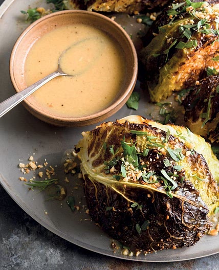 Butter-Roasted Cabbage with Citrus, Hazelnuts and Mustard