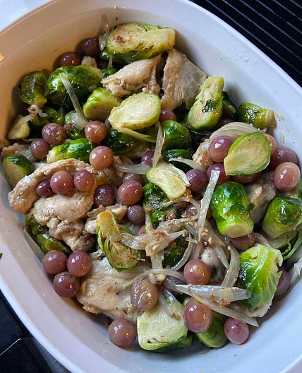 Roasted chicken thighs 