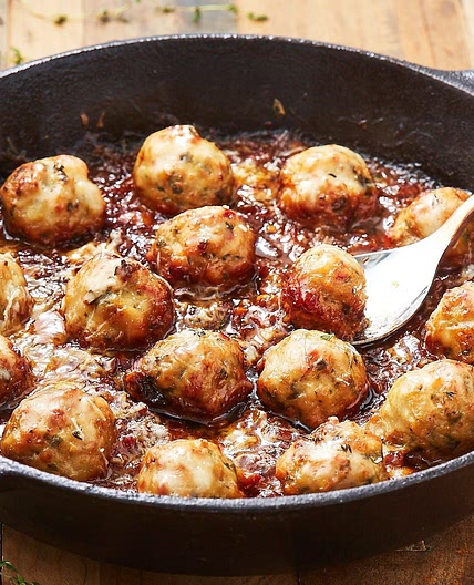 French Onion Chicken Meatballs