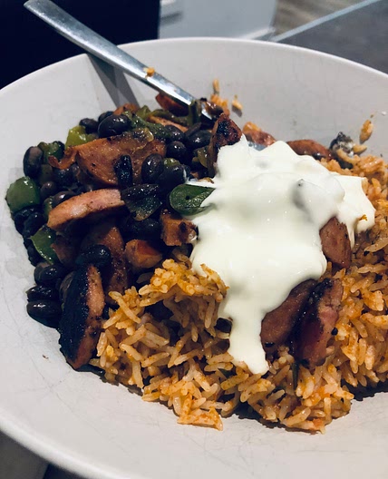Jollof Rice with Sausage and Beans