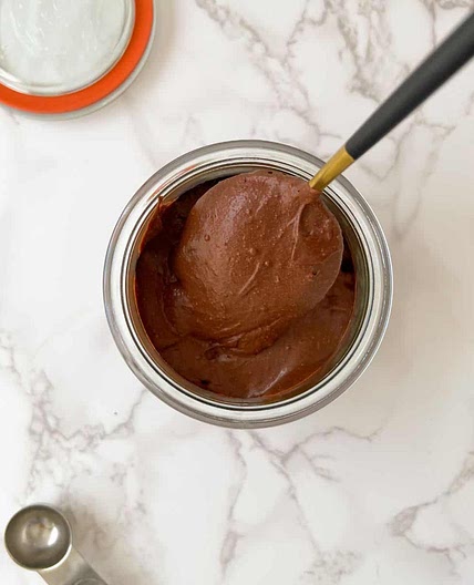 protein chocolate mousse using coconut cream