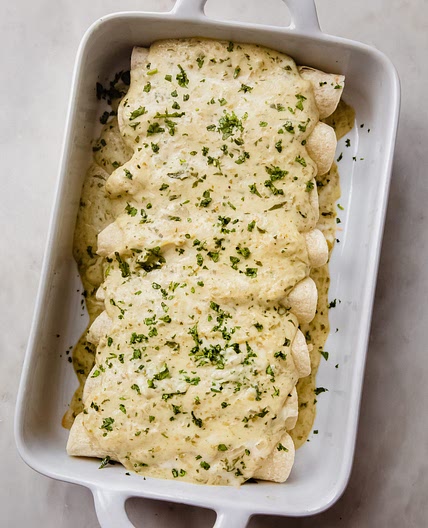 Enchiladas Suizas (Creamy Salsa Verde Enchiladas)