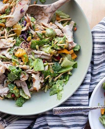 Chopped Asian Salad with Spicy Peanut Cilantro Vinaigrette