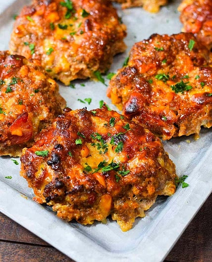 Mini BBQ Bacon Cheddar Meatloaf