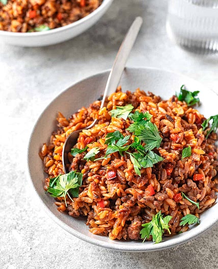 Egyptian Orzo Pasta aka Lesan el Asfour
