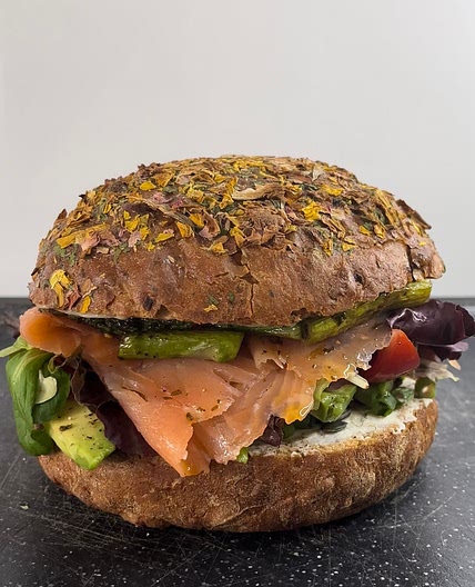 Summer flower bread sandwich