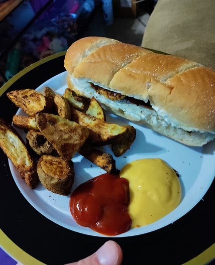 Homemade chicken nuggets and fries