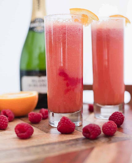 Lime and Raspberry Mimosas