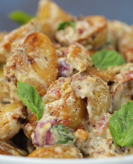 Roasted Garlic Potato Salad with Bacon and Herb Mayo Is a BBQ Hit Every Time