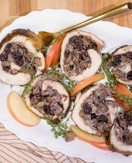 Goat Cheese, Cranberry, and Apple Stuffed Turkey Breast