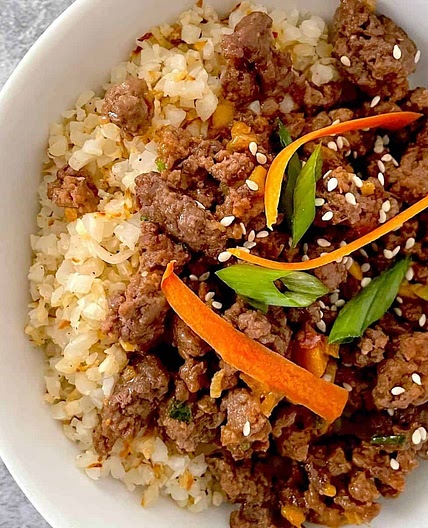 Low Carb Hoisin Beef Bowl Recipe Card