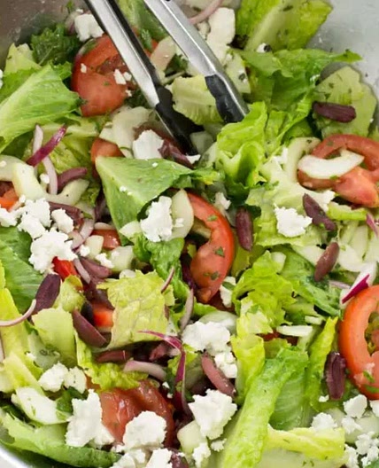 Greek salad with olives & feta