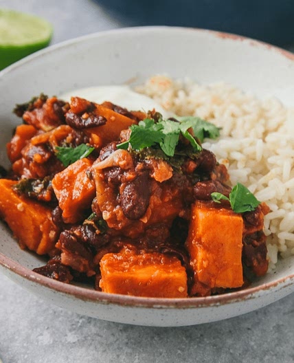Spicy Bean & Sweet Potato Chilli