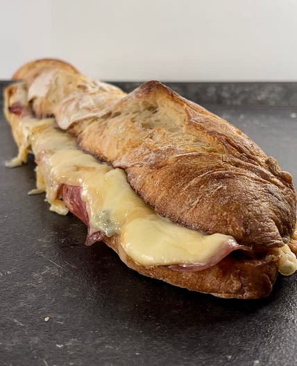 Italian Quattro formaggi salami sandwich 