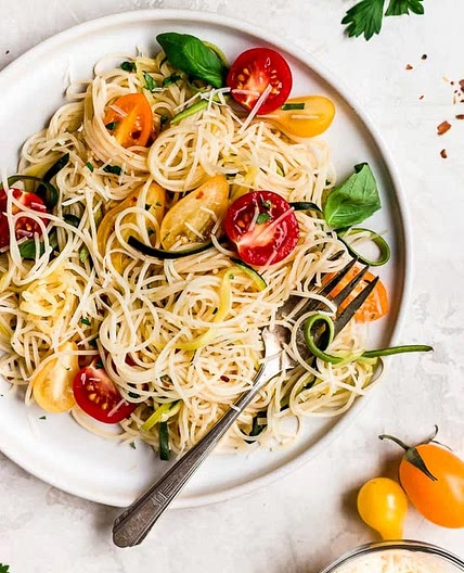 Angel Hair with Zucchini and Tomatoes