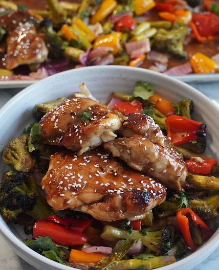 Ree Drummond's Teriyaki Chicken Sheet Pan Dinner