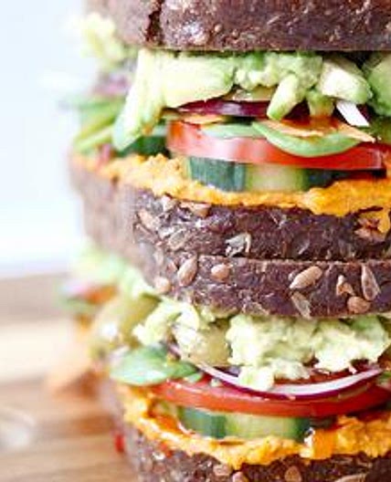 Loaded Avocado & Hummus Veggie Sandwich