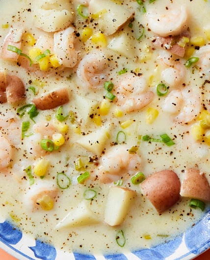 Low-Cal Shrimp Chowder with Potatoes & Corn