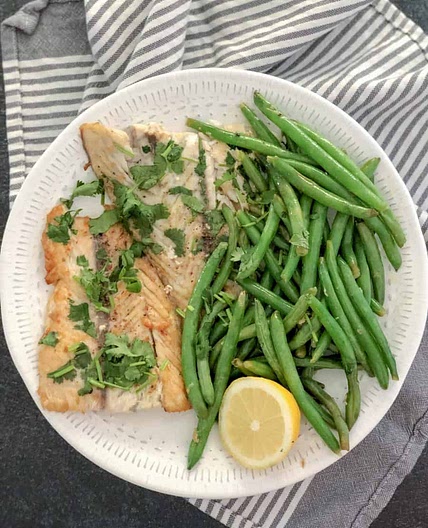 Barramundi fillet in lemon butter sauce