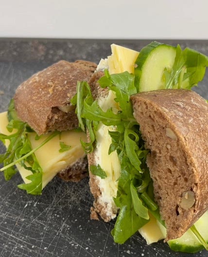 Creamy walnut cheese sandwich