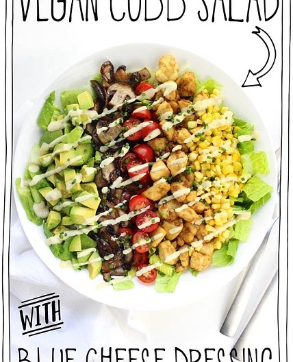 Vegan Cobb Salad with Blue Cheese Dressing