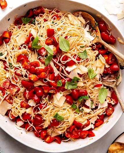 Marinated Tomato Pasta with Fresh Cherry Tomatoes
